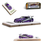 Lot57Supplies Diecast Shop 1:64 scale purple Nissan Skyline R34 GIFTED resin model car with custom racing decals