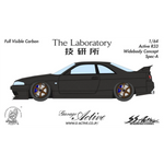 Lot57Supplies Diecast Shop 1:64 scale resin model of The Laboratory x Zonzo Garage Active R33 Widebody Spec-A in full visible carbon fiber.