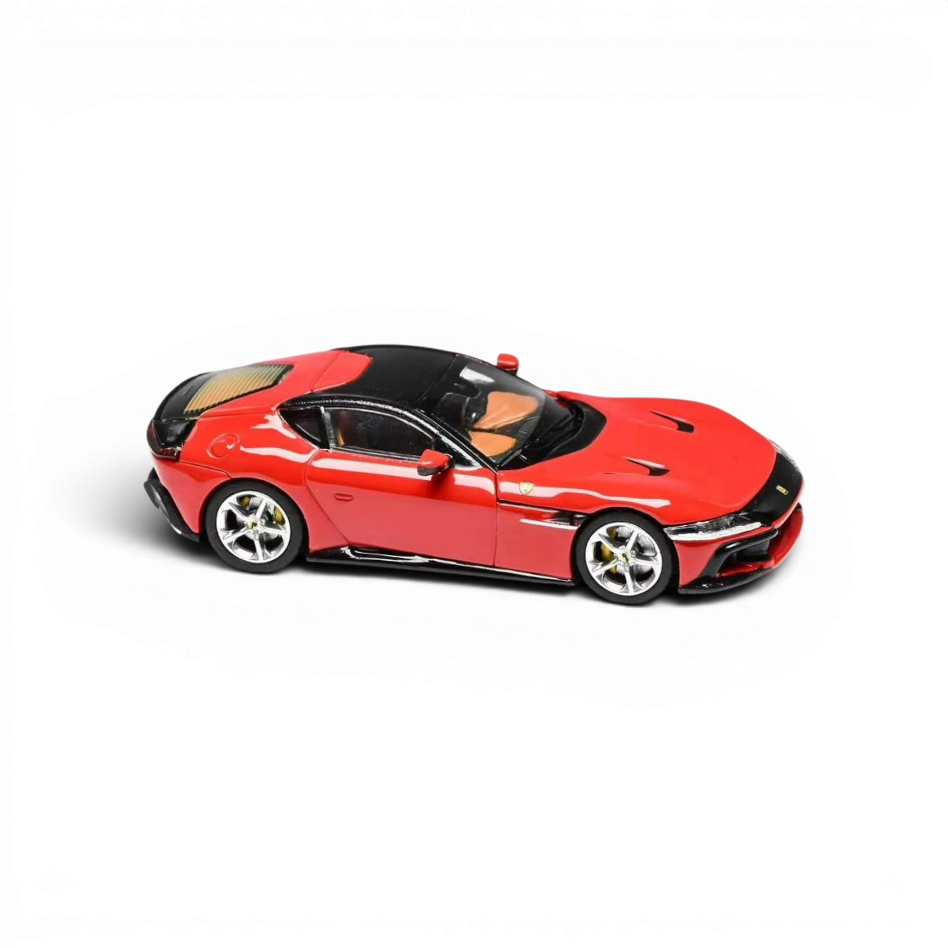 Lot57Supplies Diecast Shop 1:64 scale red 12 Cilindri diecast model car with black roof and tan interior