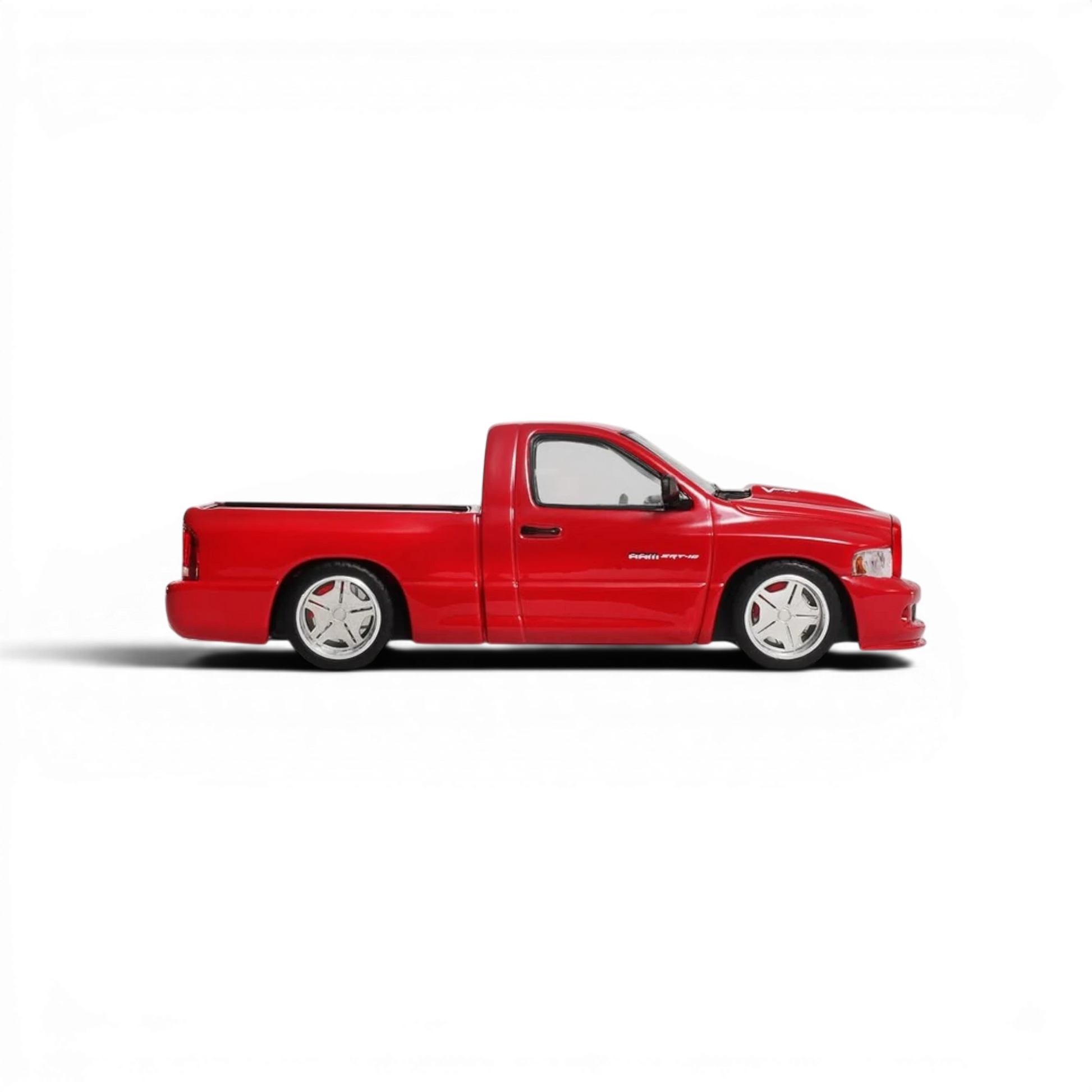 Lot57Supplies Diecast Shop SHOOM64 red Dodge RAM SRT-10 1:64 scale diecast model truck side view