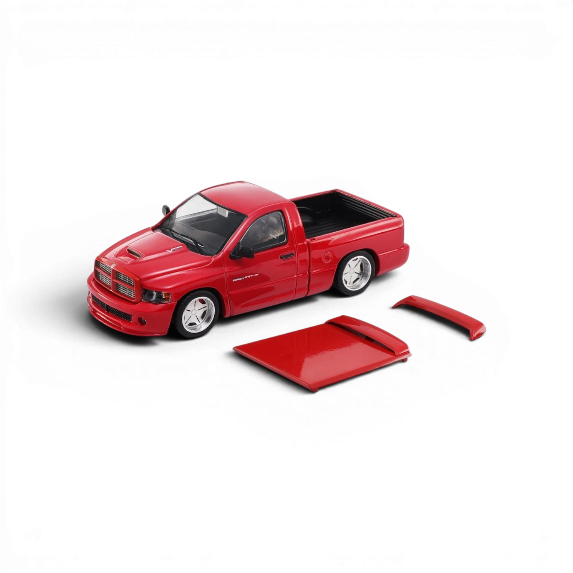 Lot57Supplies Diecast Shop SHOOM64 red Dodge RAM SRT-10 1:64 scale diecast model truck with removable bed cover
