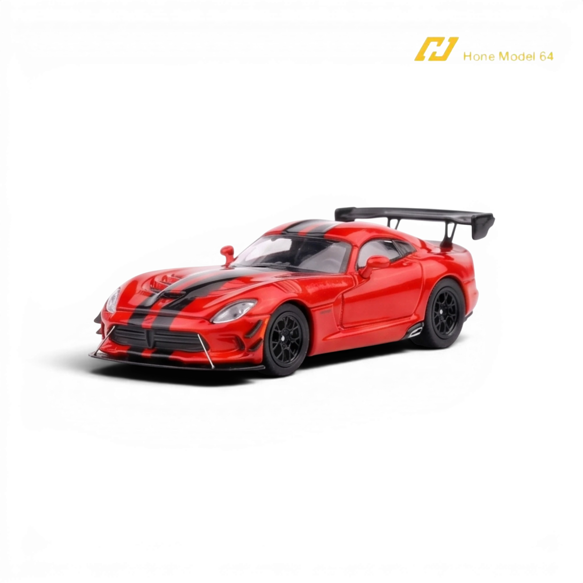Lot57Supplies Diecast Shop red 1:64 scale Dodge Viper ACR diecast model with black racing stripes and a large rear spoiler.