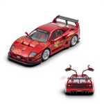 Lot57Supplies Diecast Shop Demon King Auto red F40 diecast model with gold cloud decals and gull wing doors in 1:64