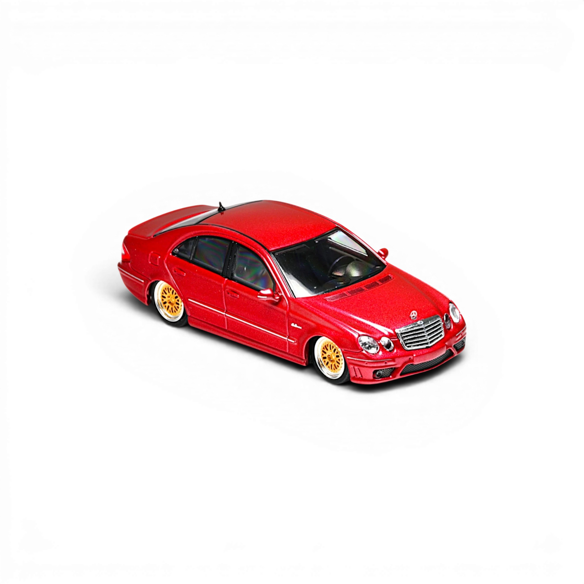 Lot57Supplies Diecast Shop 1:64 scale red MK Model Mercedes-Benz E63 AMG W211 diecast car with lowered suspension