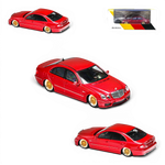 Lot57Supplies Diecast Shop 1:64 scale red Mercedes-Benz E63 AMG W211 diecast model car with lowered suspension and gold rims