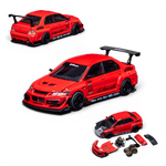 Lot57Supplies Diecast Shop PEAKO 1:64 scale red Mitsubishi Lancer Evolution IX VARIS widebody diecast model car set