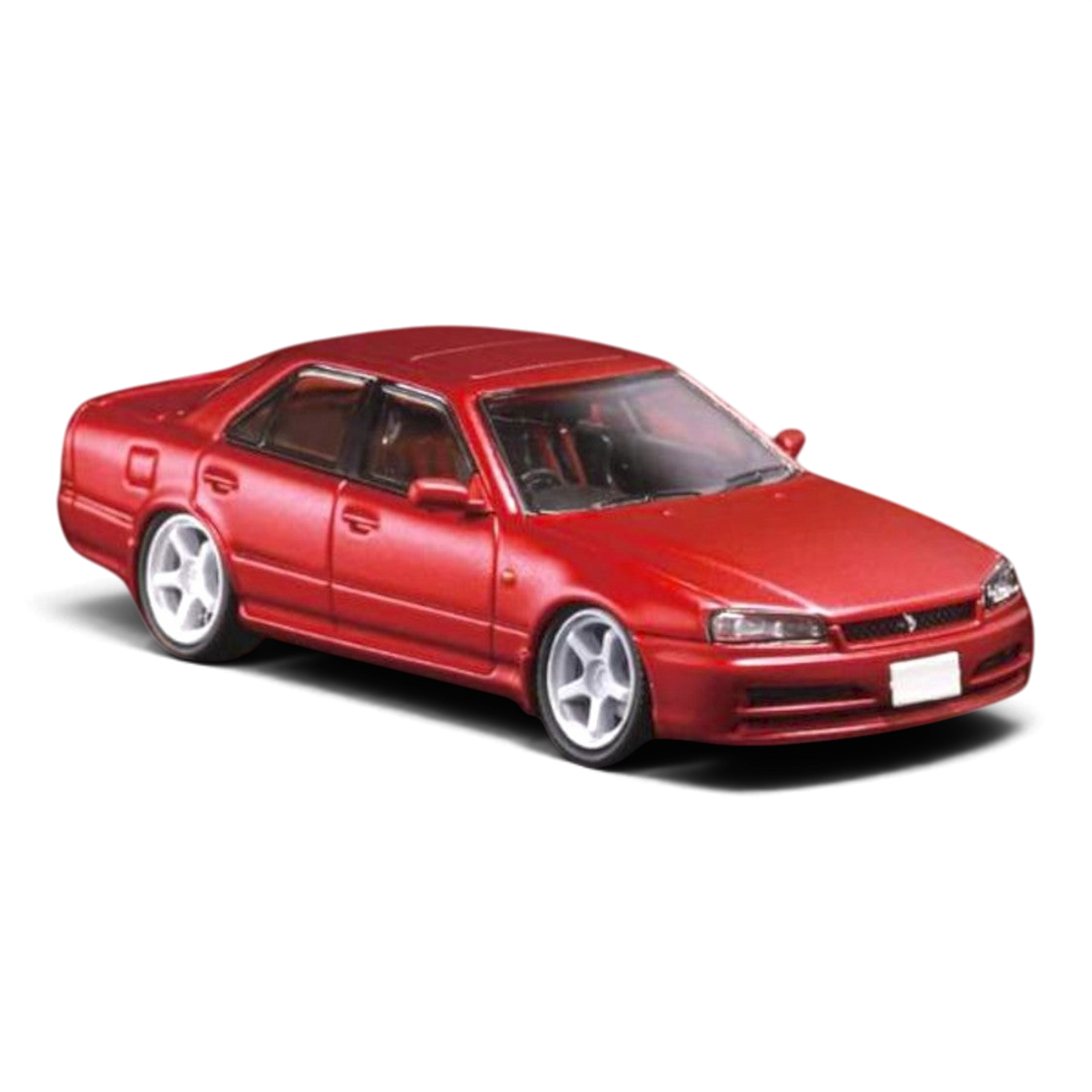 Lot57Supplies Diecast Shop Mortal 1:64 scale red Nissan ER34 Skyline 25GT-t diecast model car with white rims