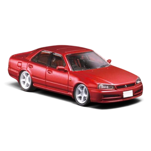 Lot57Supplies Diecast Shop Mortal 1:64 scale red Nissan ER34 Skyline 25GT-t diecast model car with white rims