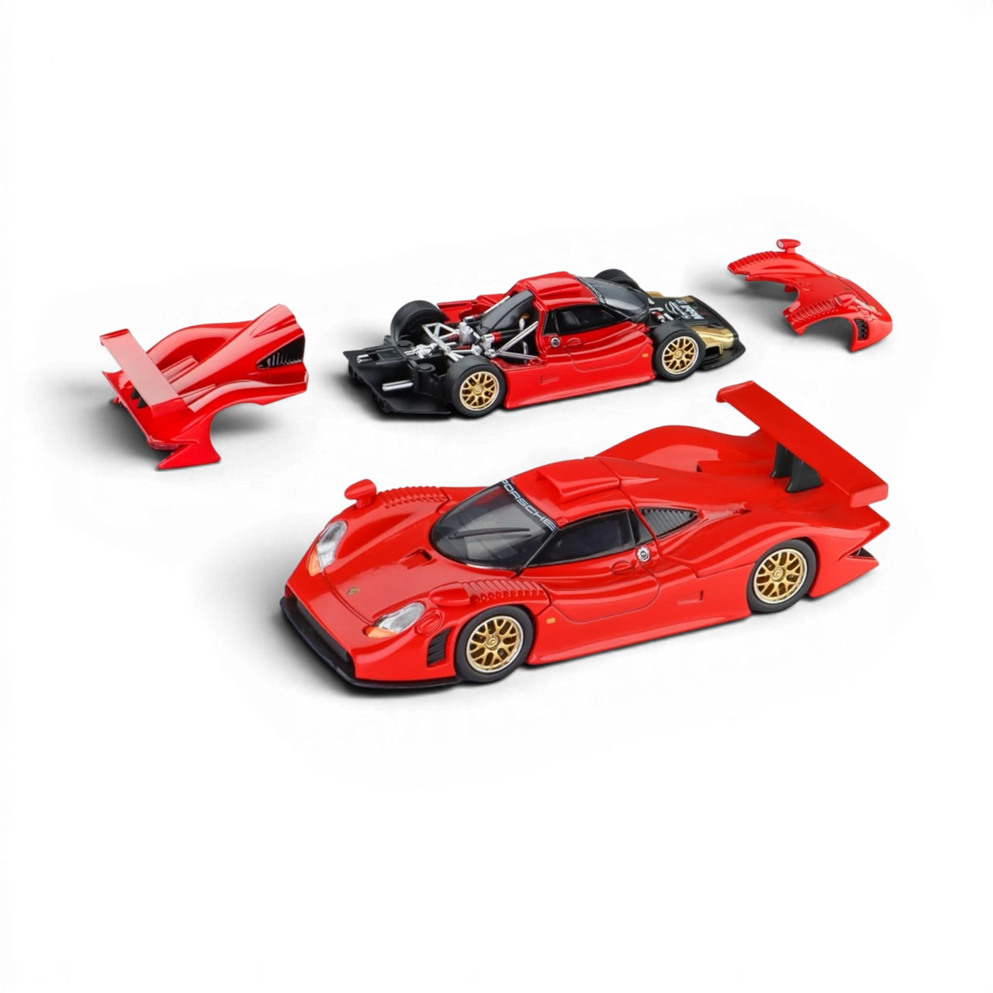 Lot57Supplies Diecast Shop Trends Hobby Porsche 911 GT1 1998 red diecast model car with removable body parts