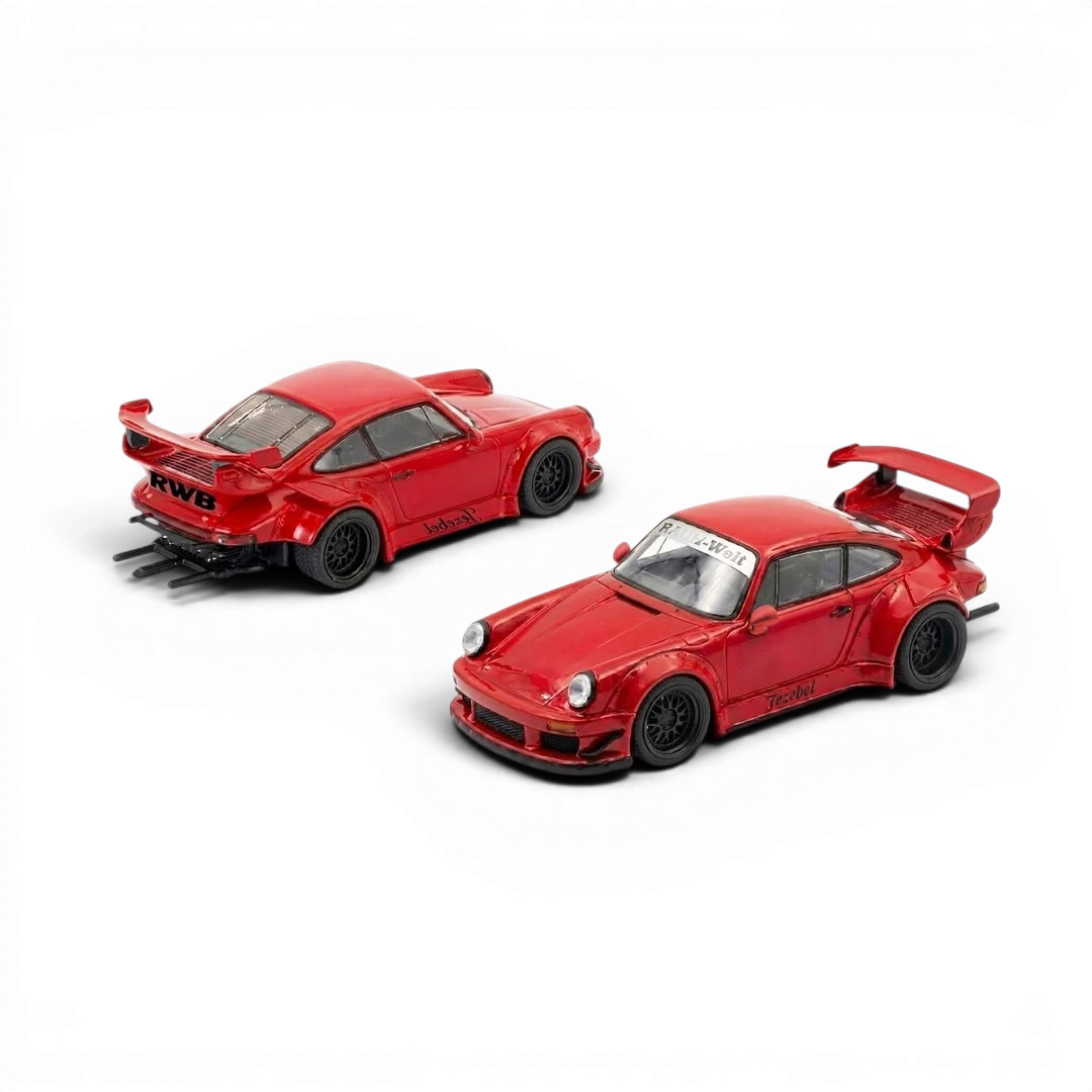 Lot57Supplies Diecast Shop Pop Race RWB 930 red diecast model car in 1:64 scale with widebody kit