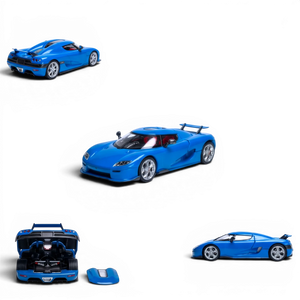 Lot57Supplies Diecast Shop blue 1:64 scale Rhino Model Koenigsegg CC850 diecast car with magnetic hood.