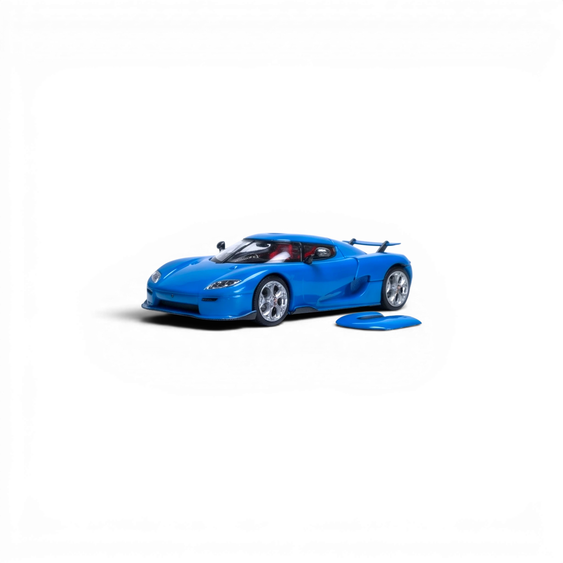 Lot57Supplies Diecast Shop blue 1:64 scale Rhino Model Koenigsegg CC850 diecast car with magnetic hood.