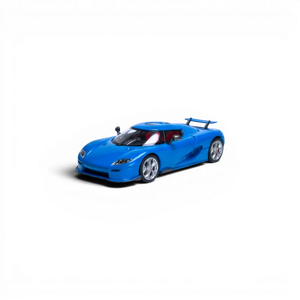 Lot57Supplies Diecast Shop blue 1:64 scale Rhino Model Koenigsegg CC850 diecast model with red interior.