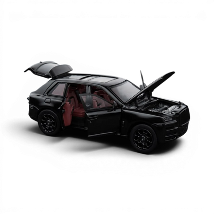 Lot57Supplies Diecast Shop DCM 1:64 scale black Rolls-Royce Cullinan Black Warrior diecast model with open doors