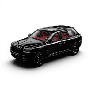 Lot57Supplies Diecast Shop 1:64 scale DCM Rolls-Royce Cullinan Black Warrior diecast model with red interior