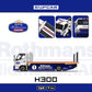 Lot57Supplies Diecast Shop 1:64 scale SC H300 flatbed transport trailer in blue and white Rothmans racing livery