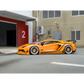 Lot57Supplies Diecast Shop 1:64 scale Rotating Wheel Rowen Aventador S diecast car in iridescent yellow with gold rims