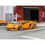 Lot57Supplies Diecast Shop 1:64 scale Rotating Wheel Rowen Aventador S diecast model car in iridescent yellow