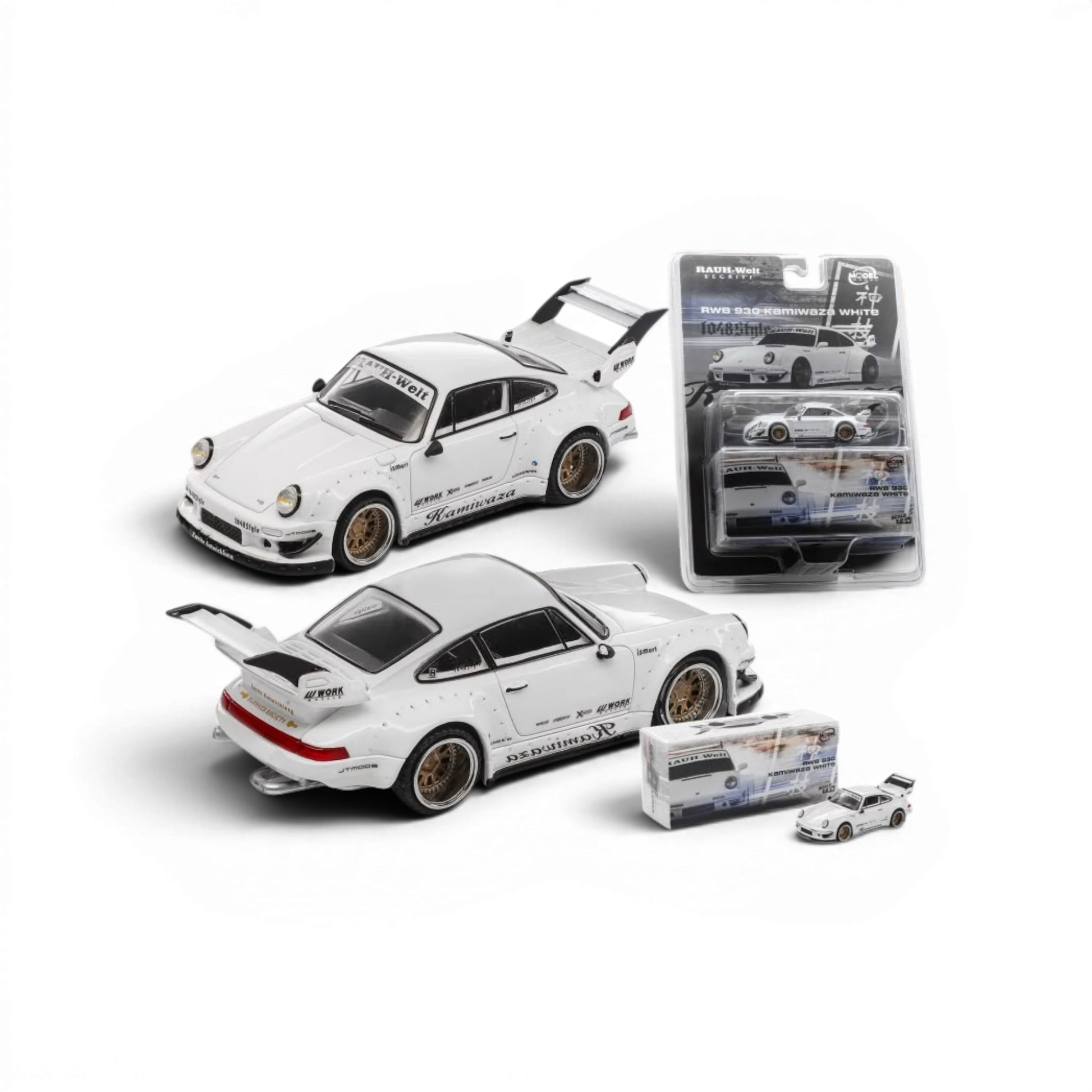 Lot57Supplies Diecast Shop RWB 930 Kamiwaza White 1:64 scale diecast model car with hanging card packaging