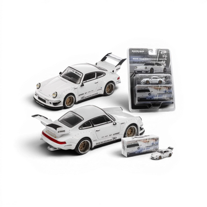 Lot57Supplies Diecast Shop RWB 930 Kamiwaza White 1:64 scale diecast model car with hanging card packaging