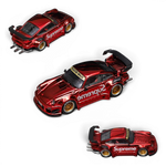 Lot57Supplies Diecast Shop Star Models RWB 930 GT Wing diecast car in red chrome Supreme livery with detailed exhaust