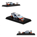 Lot57Supplies Diecast Shop RWB 964 Martini diecast model car, 1:64 scale, silver with blue and orange racing stripes, number 8.