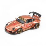 Lot57Supplies Diecast Shop MotorHelix RWB 993 diecast model car in metallic copper Adriana finish with gold wheels