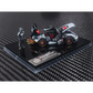 Lot57Supplies Diecast Shop 1:64 scale RWB930 diecast model car in black and white with open doors and engine bay
