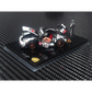 Lot57Supplies Diecast Shop 1:64 scale RWB930 diecast model car in black and white with open doors and engine bay