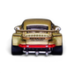 Lot57Supplies Diecast Shop TPC Customized Version RWB930 gold diecast model car, rear view with detailed spoiler