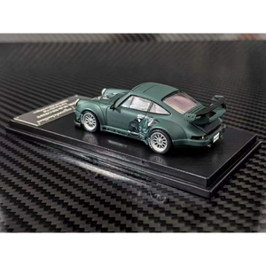 Lot57Supplies Diecast Shop 1:64 scale MC RWB930 diecast car in matte green with Hannya mask livery and GT wing