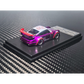 Lot57Supplies Diecast Shop MC RWB964 high wing diecast model car in transparent pink purple on a display base