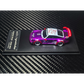 Lot57Supplies Diecast Shop MC RWB964 high wing diecast car in transparent pink and purple on a display base