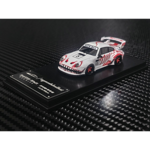 Lot57Supplies Diecast Shop MC RWB993 1:64 scale diecast car in white with red Bone Dragon livery and high wing