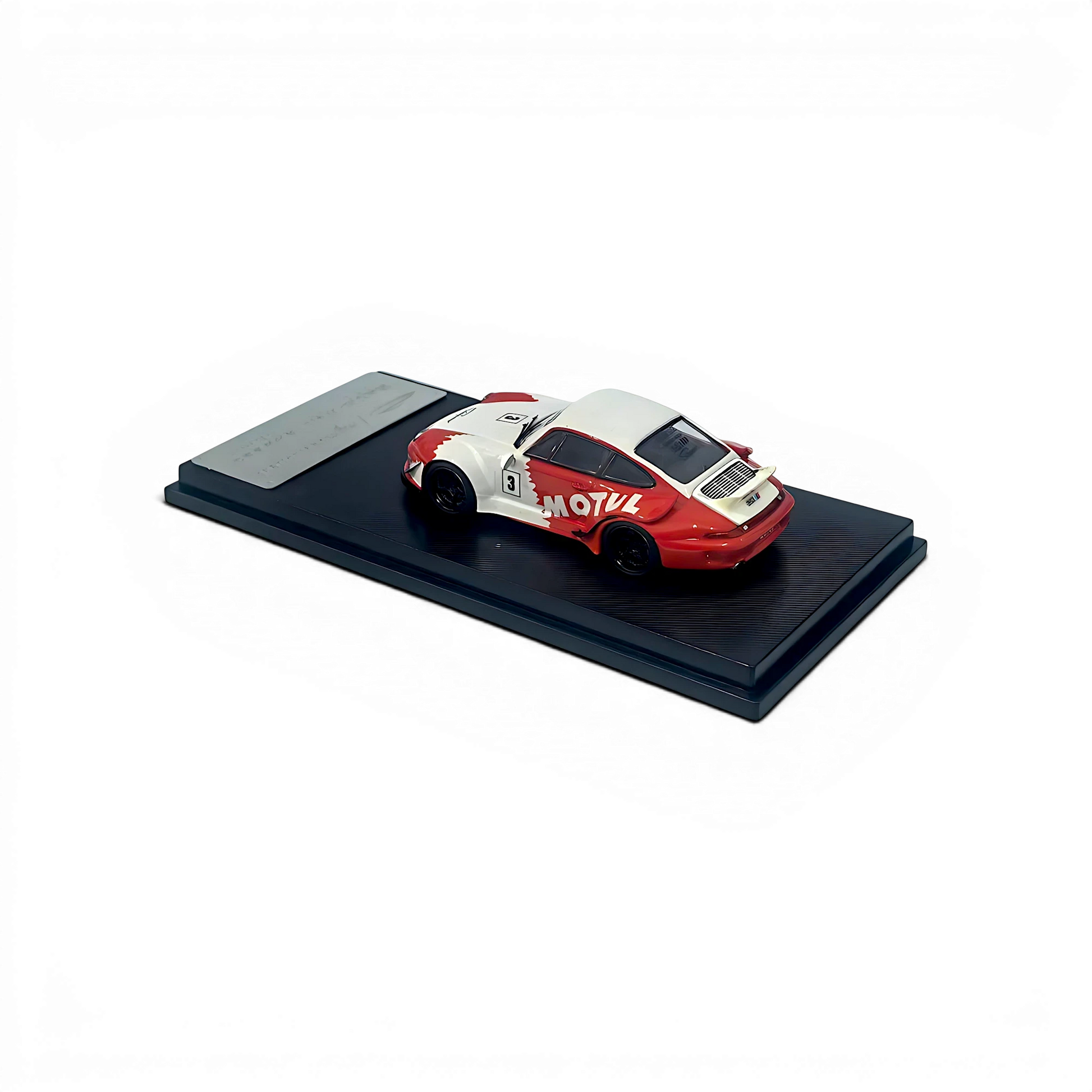 Lot57Supplies Diecast Shop 1:64 scale MC RWB993 Porsche diecast car in red and white Motul racing livery with ducktail