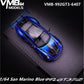 Lot57Supplies Diecast Shop 1:64 scale VMB 992 GT3 RS resin model car in San Marino Blue on a grey display base