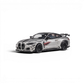 Lot57Supplies Diecast Shop 1:64 scale bright silver King Model DarwinPRO BMW M4 diecast car with shark mouth decal