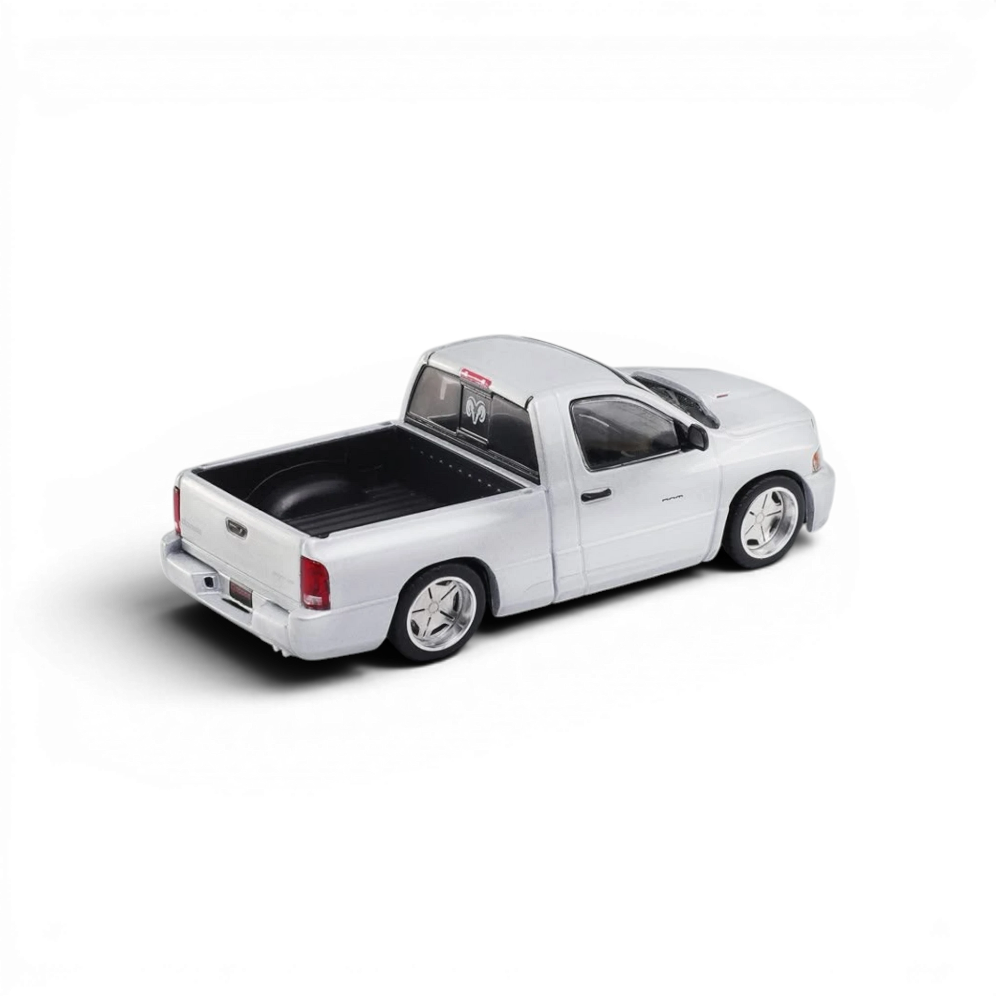 Lot57Supplies Diecast Shop SHOOM64 silver Dodge RAM SRT-10 1:64 scale diecast model truck rear view