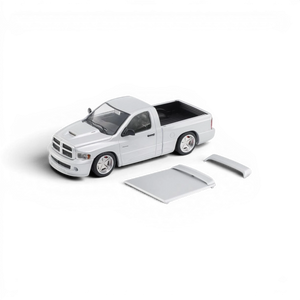 Lot57Supplies Diecast Shop SHOOM64 silver Dodge RAM SRT-10 1:64 scale diecast truck model with removable bed cover