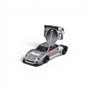 Lot57Supplies Diecast Shop silver Star Models F40 LB-Works wide-body diecast supercar with open engine bay