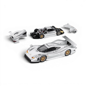 Lot57Supplies Diecast Shop Trends Hobby 1:64 scale silver Porsche 911 GT1 1998 diecast model with removable body parts