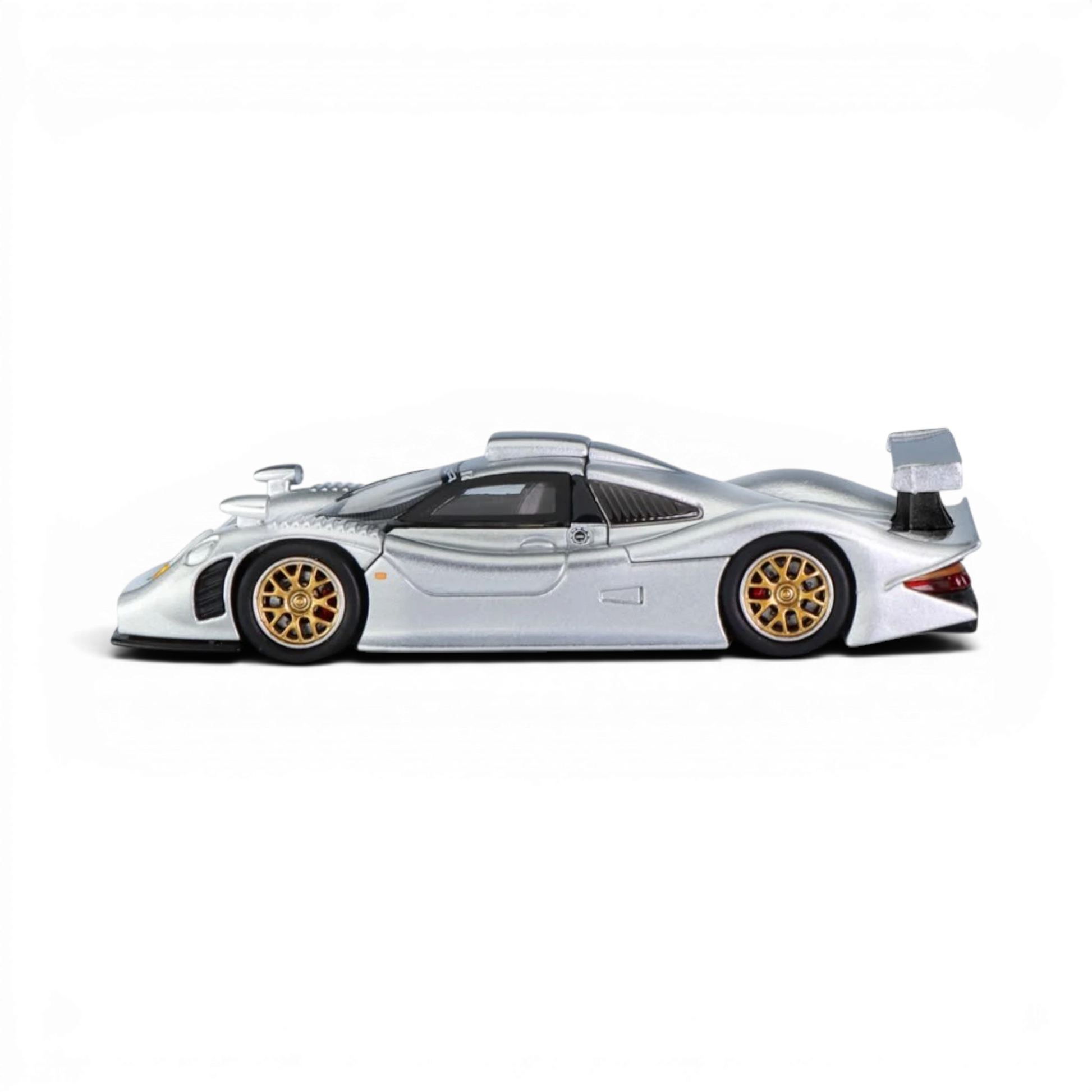 Trends Lot57Supplies Diecast Shop silver Porsche 911 GT1 1998 diecast model car in 1:64 scale with gold wheels