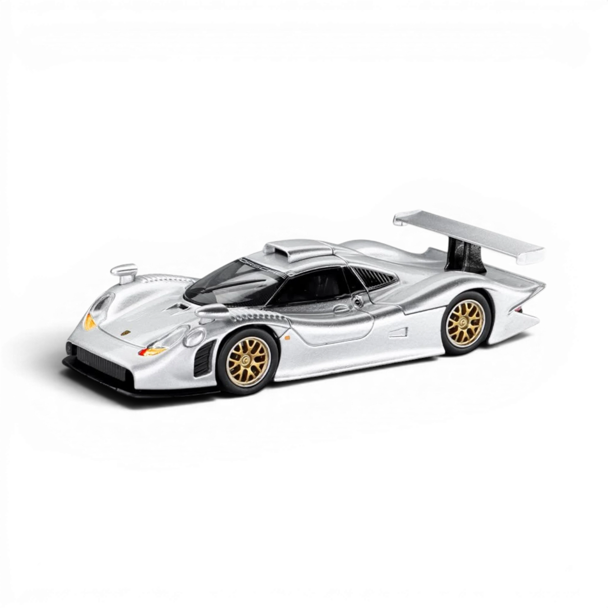 Lot57Supplies Diecast Shop Trends Hobby 1:64 scale silver Porsche 911 GT1 1998 diecast model car with gold wheels