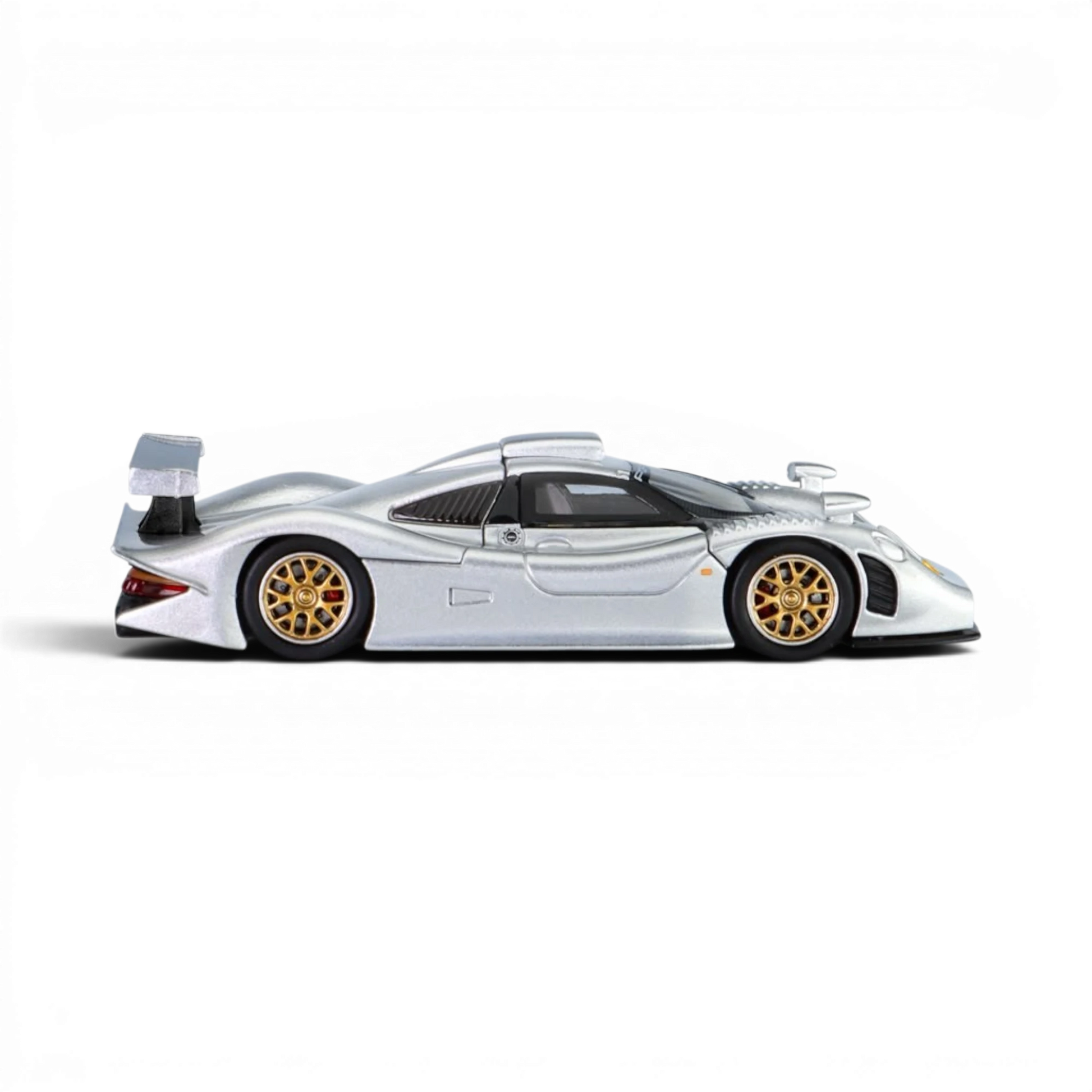 Lot57Supplies Diecast Shop Trends Hobby 1:64 scale silver Porsche 911 GT1 1998 diecast model car side view