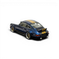 Lot57Supplies Diecast Shop 1:64 scale dark blue metallic gold Singer DLS resin model car with racing stripes.