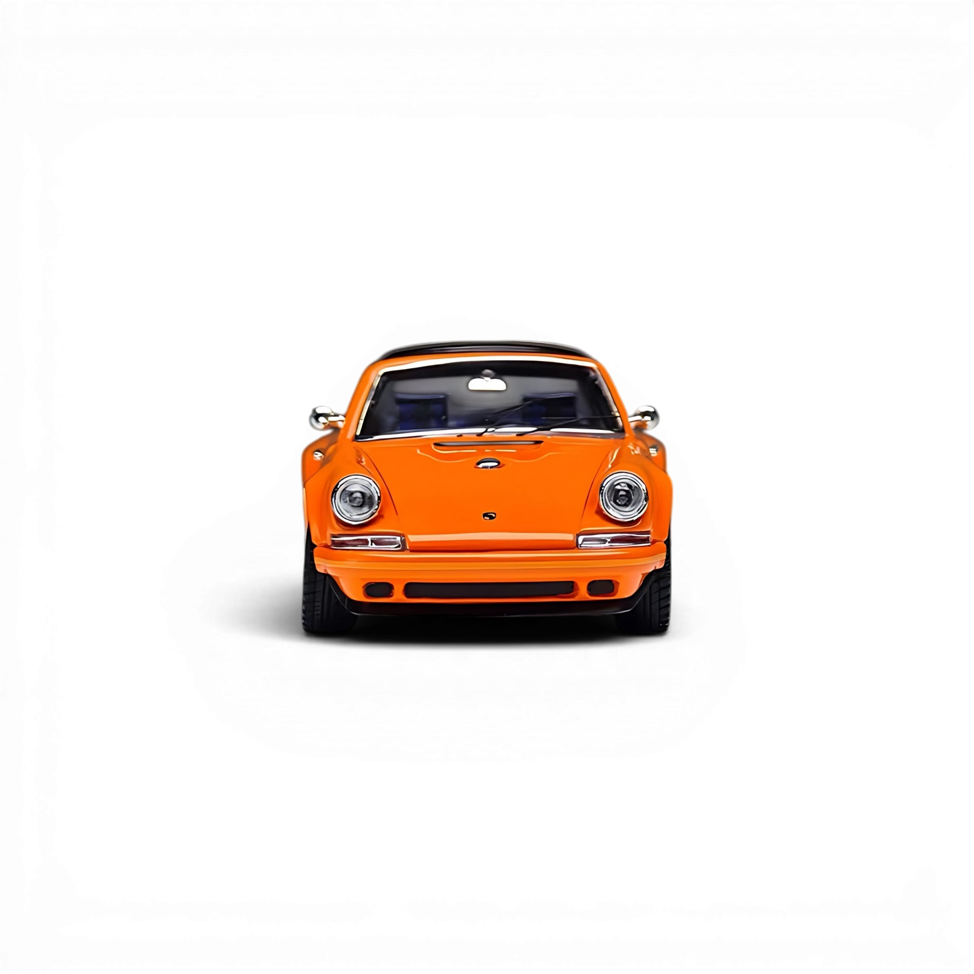 Lot57Supplies Diecast Shop Zincit Model 1:64 scale metallic racing orange Singer Targa diecast car front view