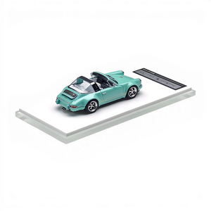 Lot57Supplies Diecast Shop Zincit Model 1:64 scale classic Singer Targa diecast car in Tiff Blue on display base