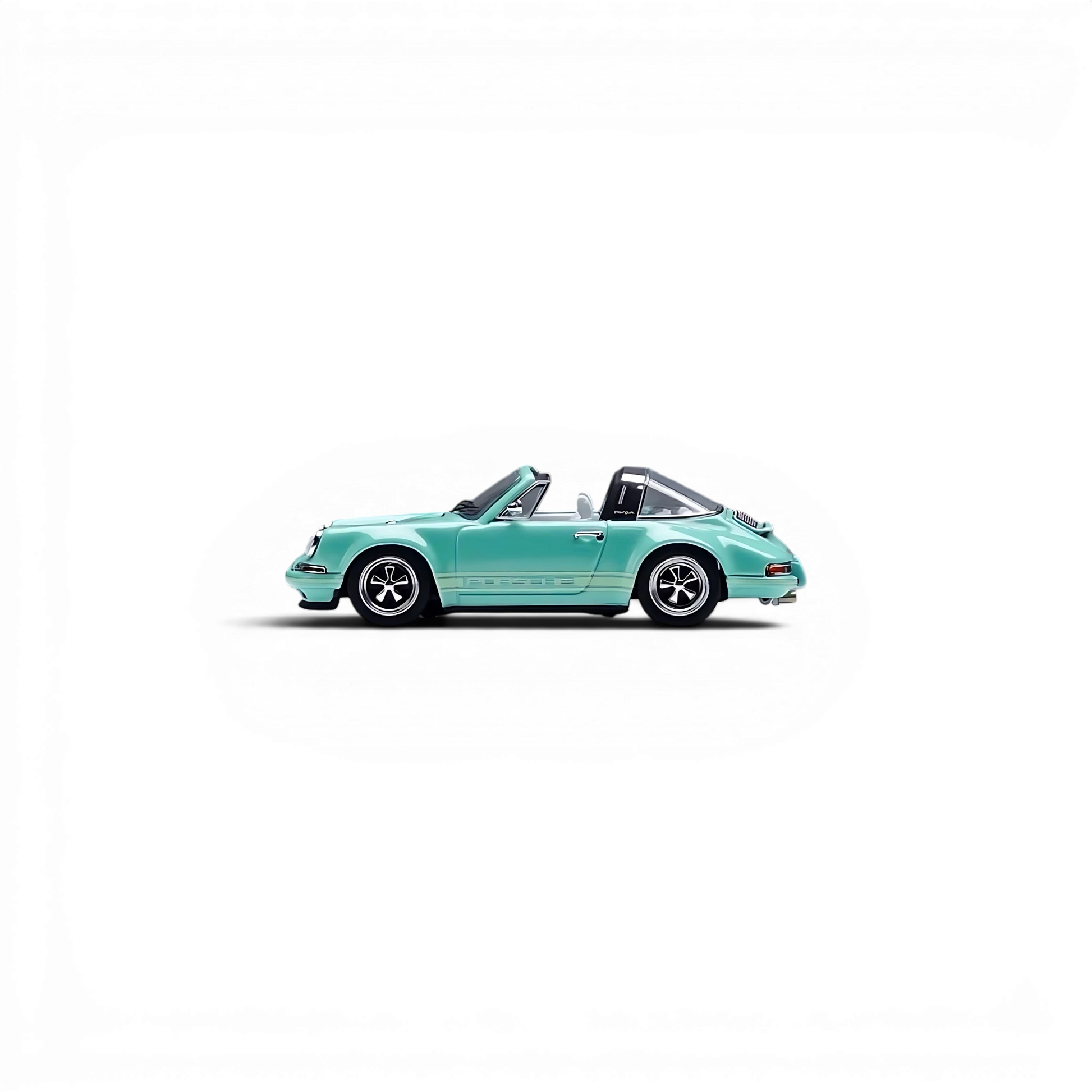 Lot57Supplies Diecast Shop Zincit Model 1:64 scale classic Singer Targa diecast car in Tiff Blue side view