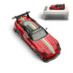 Lot57Supplies Diecast Shop red SK Model Ferrari 599XX EVO 1:64 scale diecast car with white, green, and black racing stripes and number 52.