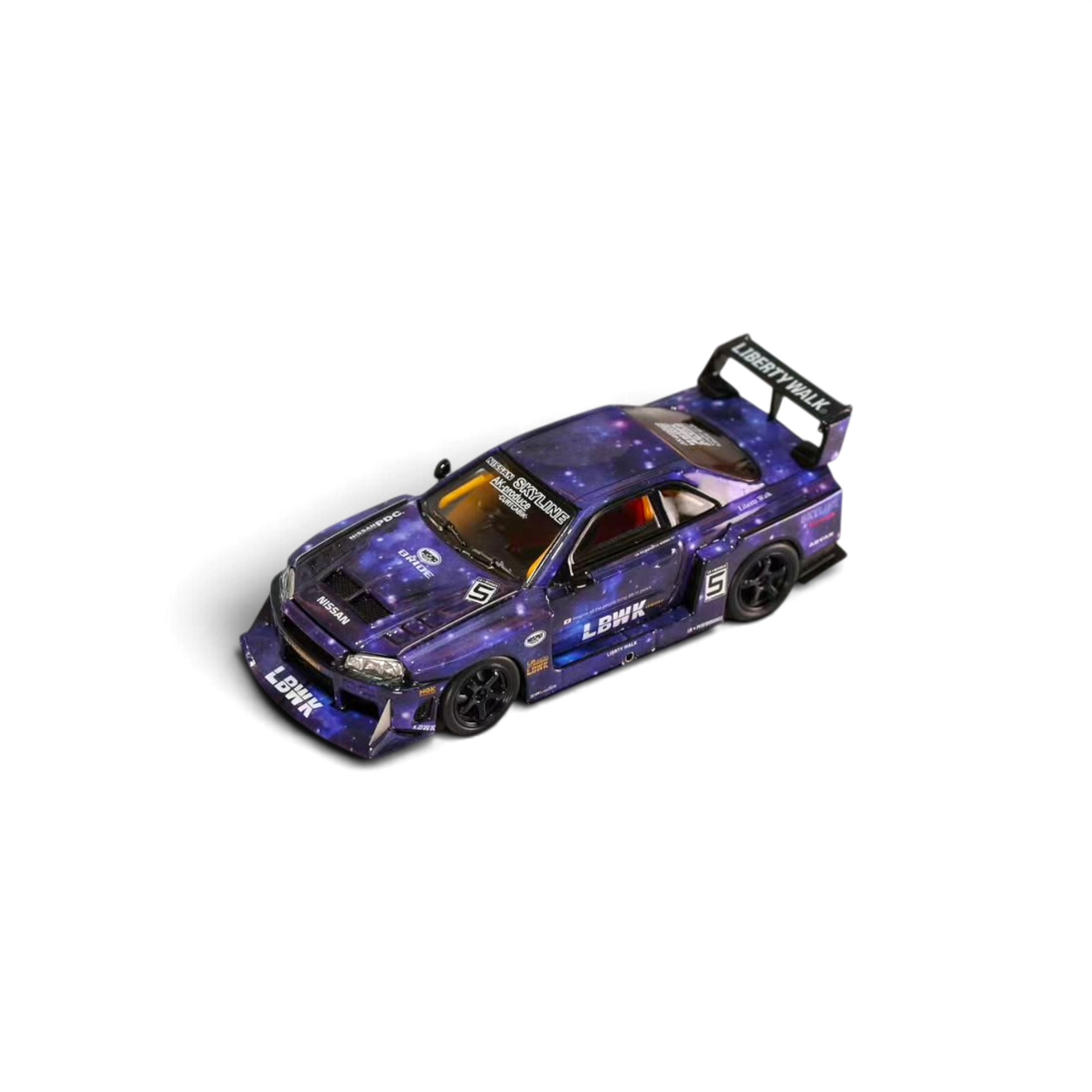 Lot57Supplies Diecast Shop Nitro Blaze 1:64 scale Nissan Skyline ER34 LB-Super Silhouette in starry purple finish